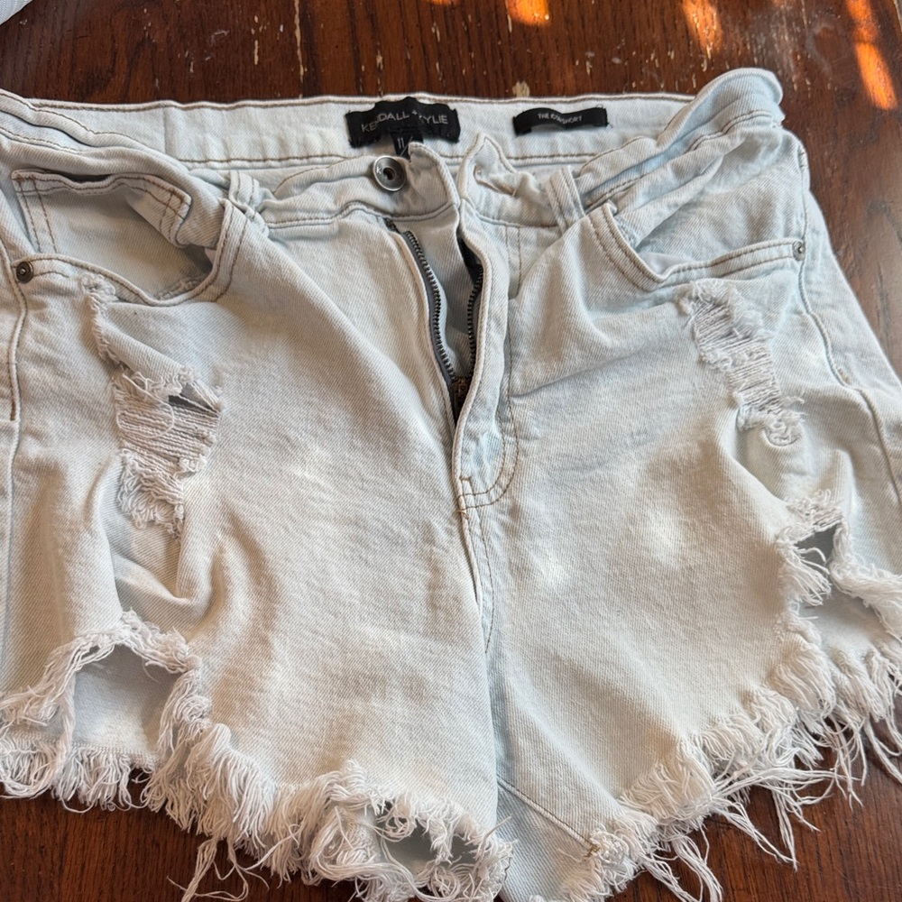 Kendall & Kylie Light Wash Distressed Jean Shorts